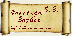 Vasilija Bajkić vizit kartica